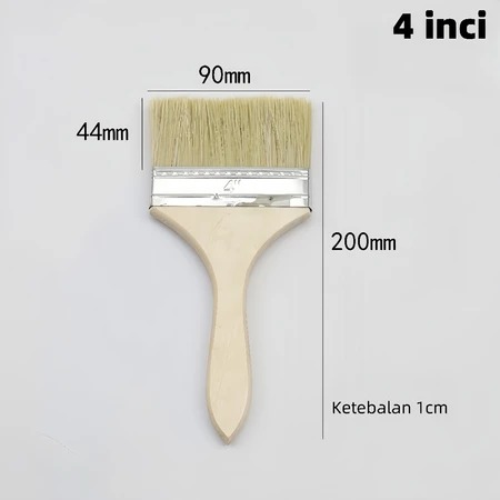 Kuas cat 4 inci gagang kayu